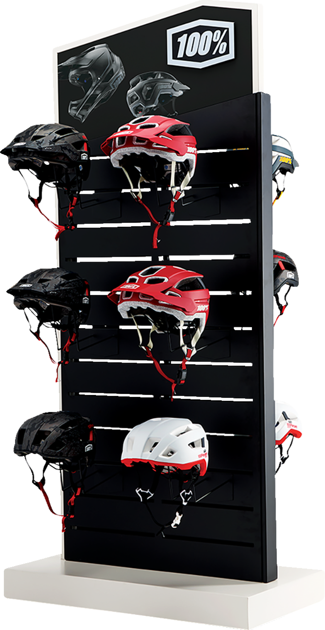 100% Half Shell Helmet Display - 8 Pack 72002-002-02