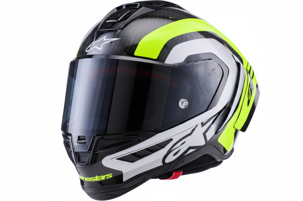ALPINESTARS  Supertech R10 Helmet - 22.06 - Arius - Gloss Black/Silver/Yellow Fluo - XS  8203926-1699-XS