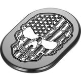 FIGURATI DESIGNS Antenna Cover - Right Rear Fender - Contrast Cut American Flag Skull - Black  FD28-AC-BLK-RT