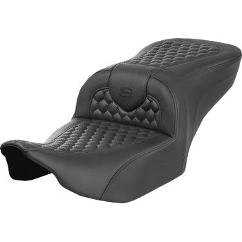 SADDLEMEN Heated RoadSofa™ Seat - Honeycomb Stitch - w/o Backrest - FLH/FLT '23-'24 823-07-189A0