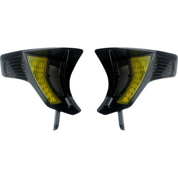CUSTOM DYNAMICS Shark Demon® Turn Signal Vents - Yellow Lens SD-RG23-VTS-AB