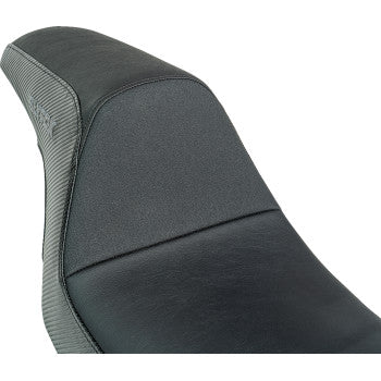 SLYFOX Slyfox Seat - Gray Logo - Black Vinyl - Smooth - FXR '82-'00 SlyFox4681B