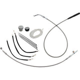 FAT BAGGERS INC. EZ Install Kit - 12" Handlebars - Upper Clutch - Braided Stainless Steel/Chrome 149012-C