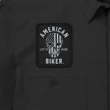 American Biker  Biker Sam Lightweight Shirt - Black/White - Small ABBSAM07ST74BKSR