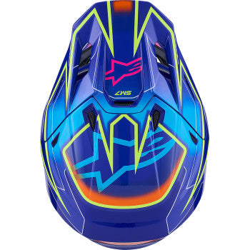 ALPINESTARS SM7 Helmet - Cast - Gloss/Blue/Pink/Yellow Fluo - XL 8302626-7254-XL