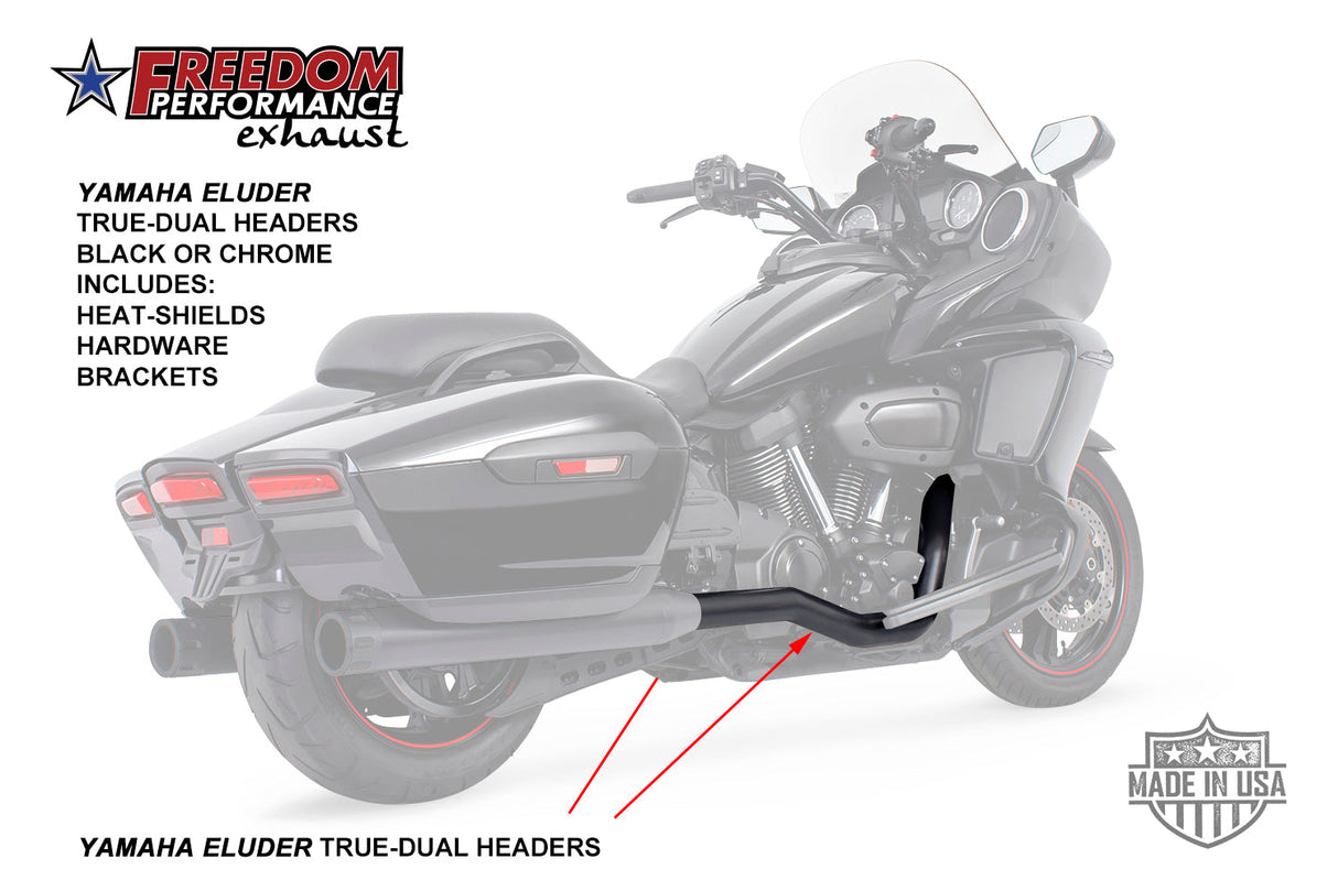 YAMAHA ELUDER TRUE-DUAL HEADERS W/ HEATSHIELDS Mounting HARDWARE (SPECIAL ORDER)
