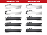 HARLEY TOURING AMERICAN OUTLAW & COMBAT FLUTED 4.5" MEGAPHONE SLIP-ONS BUNDLE 1995-PRESENT