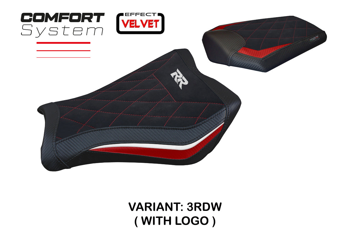Tappezzeria Italia Honda CBR1000RR 2008-2016 Seat Cover Comfort in Red and White Diamond