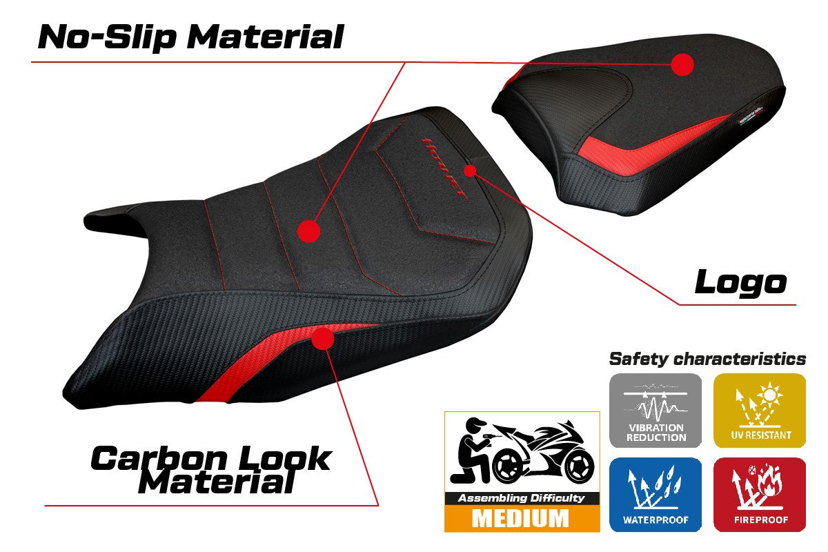 Tappezzeria Italia Honda CB 500 Hornet 2024-2025 Seat Cover Ultragrip Red Black