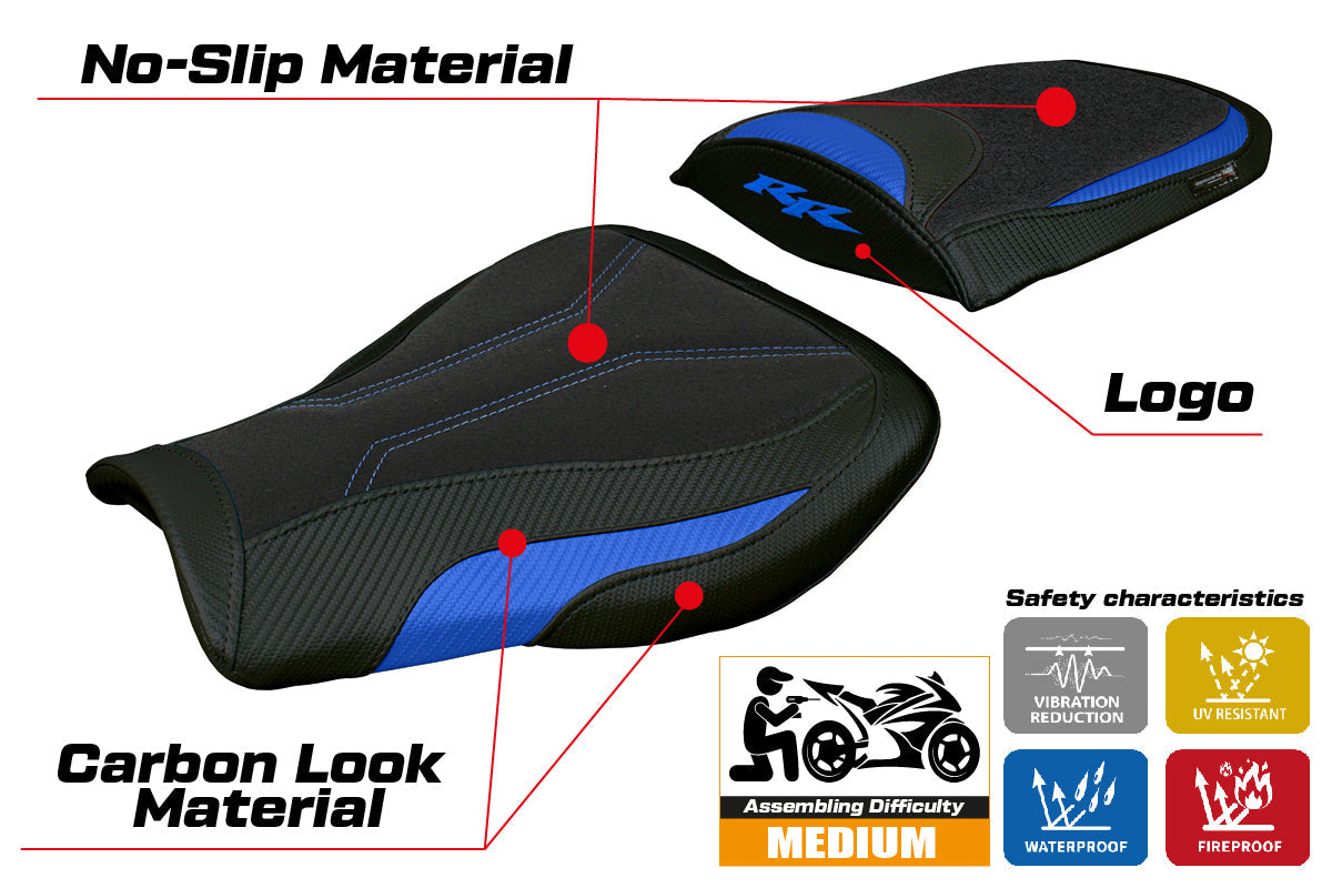 Tappezzeria Italia Honda CBR 600 RR 2007-2025 Seat Cover Ultragrip Blue Black