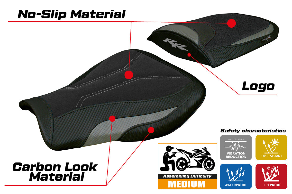 Tappezzeria Italia Honda CBR 600 RR 2007-2025 Seat Cover Ultragrip Grey Black