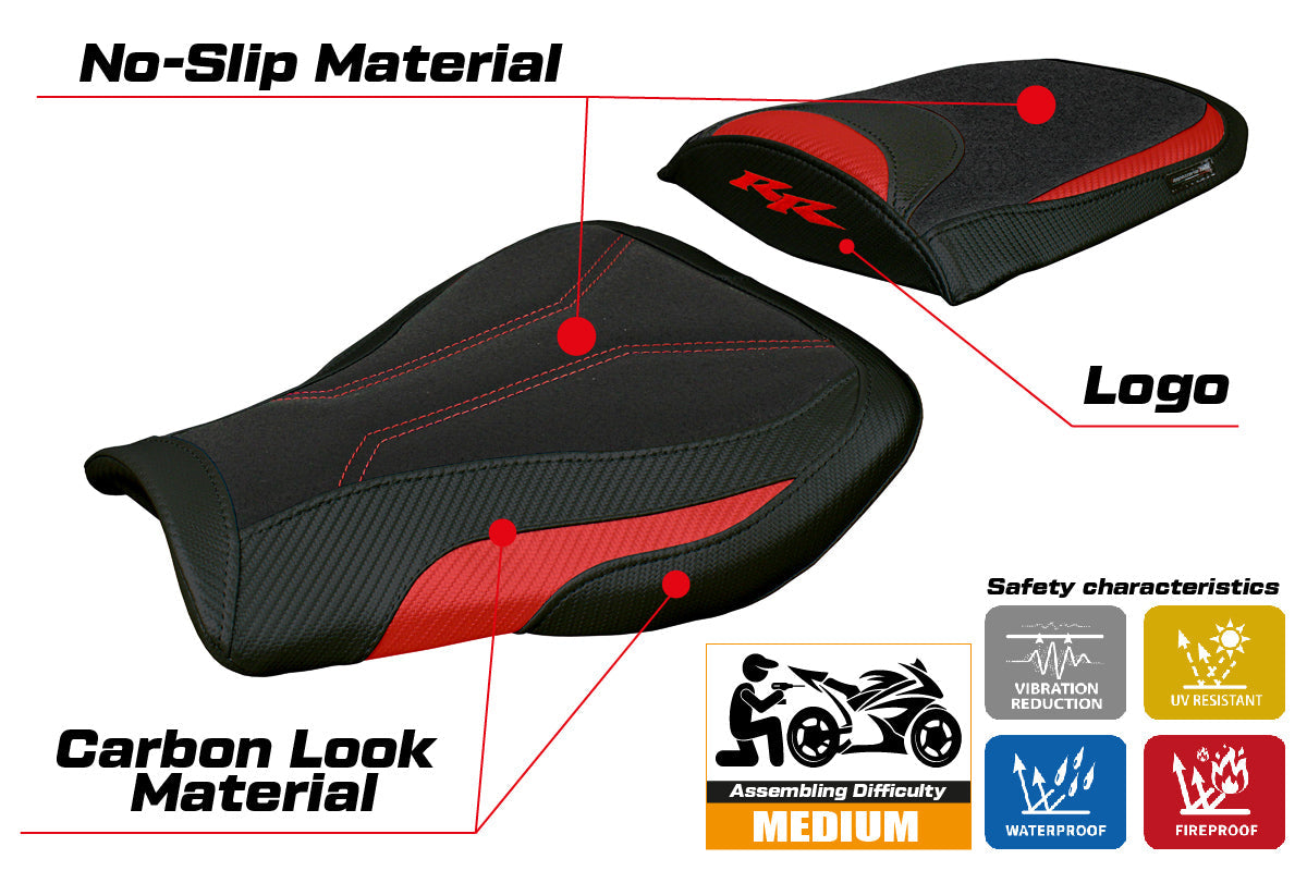 Tappezzeria Italia Honda CBR 600 RR 2007-2025 Seat Cover Ultragrip Red Black