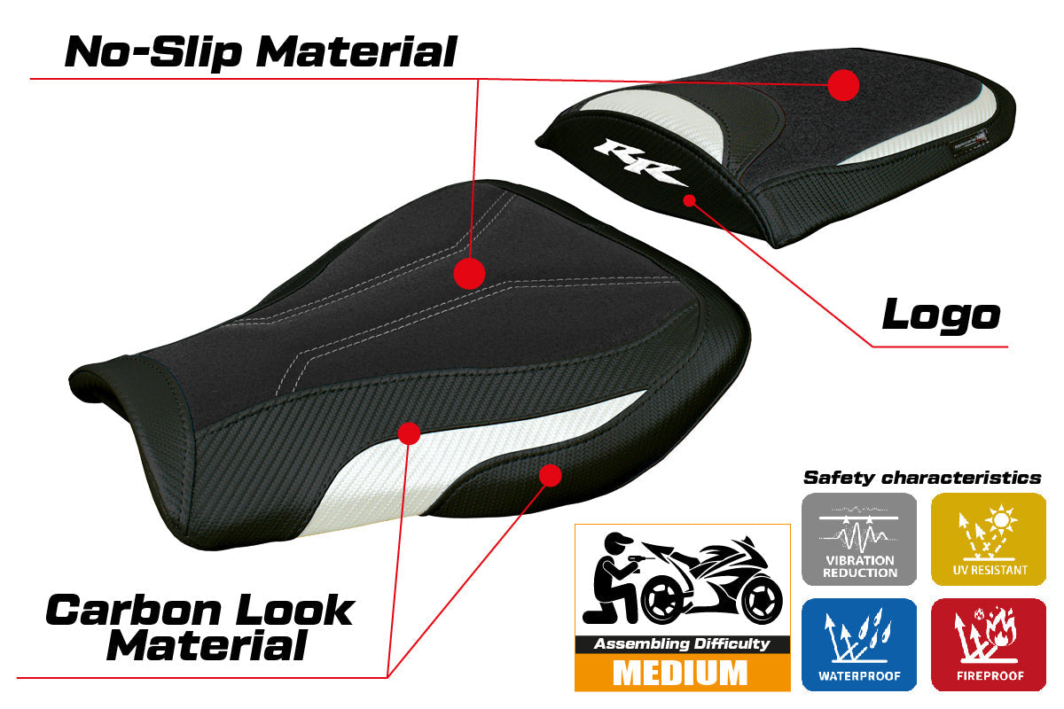Tappezzeria Italia Honda CBR 600 RR 2007-2025 Seat Cover Ultragrip White Blk