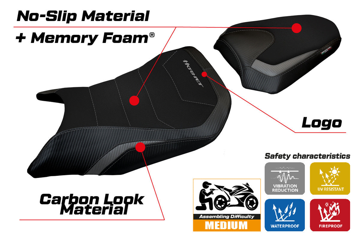 Tappezzeria Italia Honda CB750 Hornet 2023-2025 Seat Cover Comfort in Grey and Black