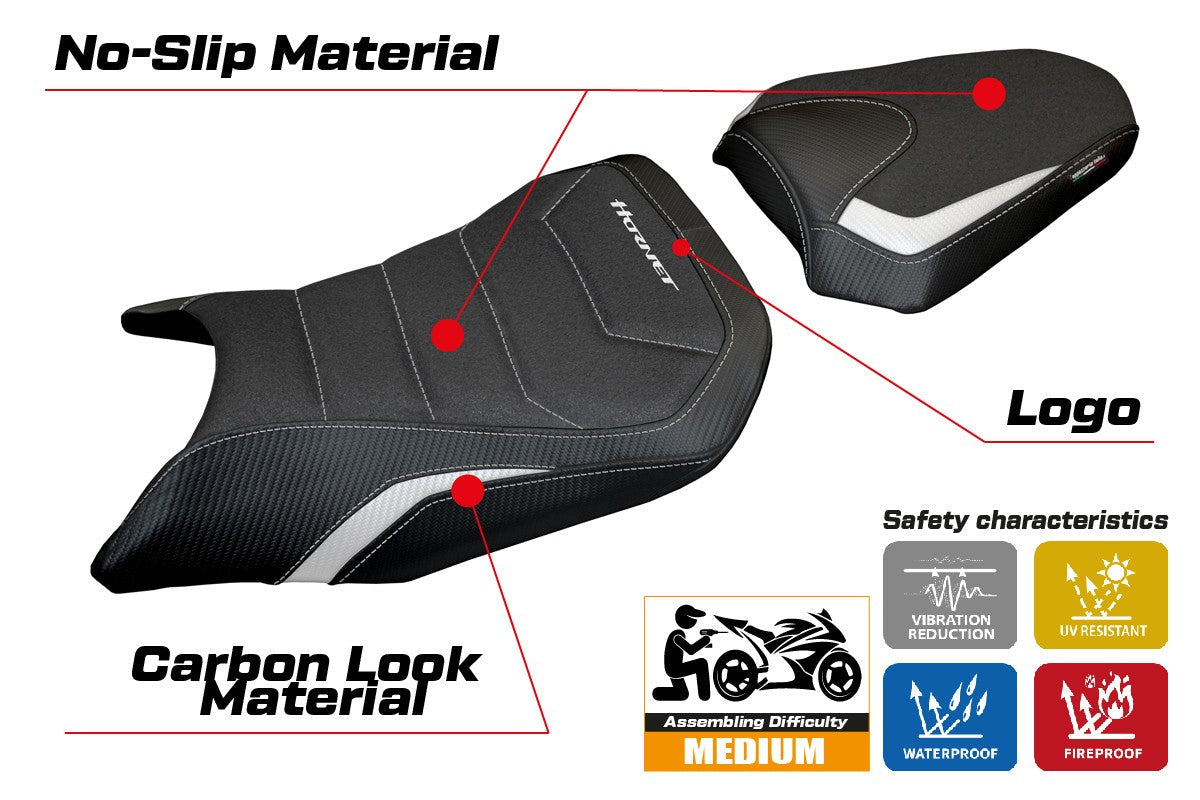 Tappezzeria Italia Honda CB 750 Hornet 2023-2025 Seat Cover Ultragrip White Black