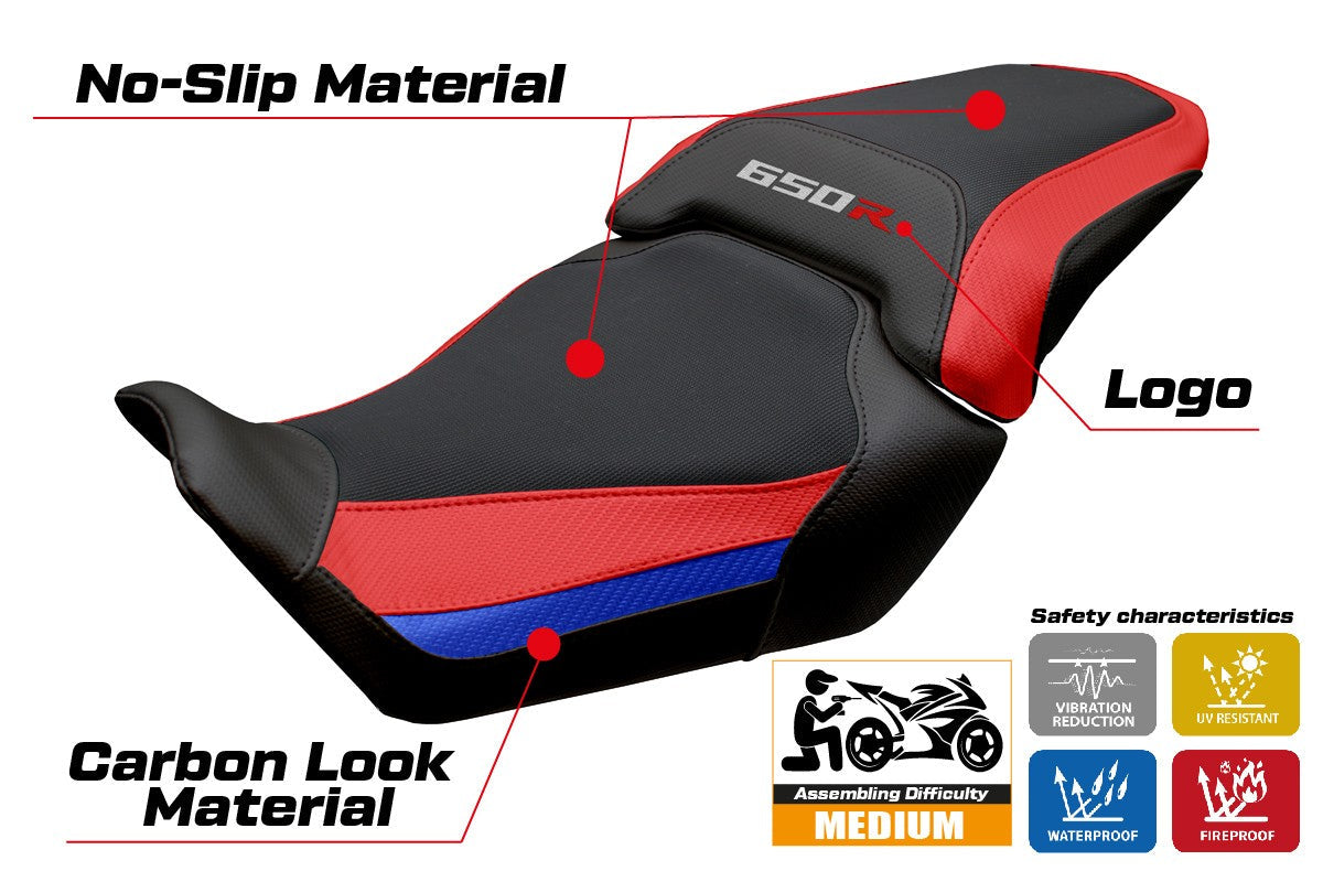 Tappezzeria Italia Honda CBR650R 2024-2025 Seat Cover Red Blue Black