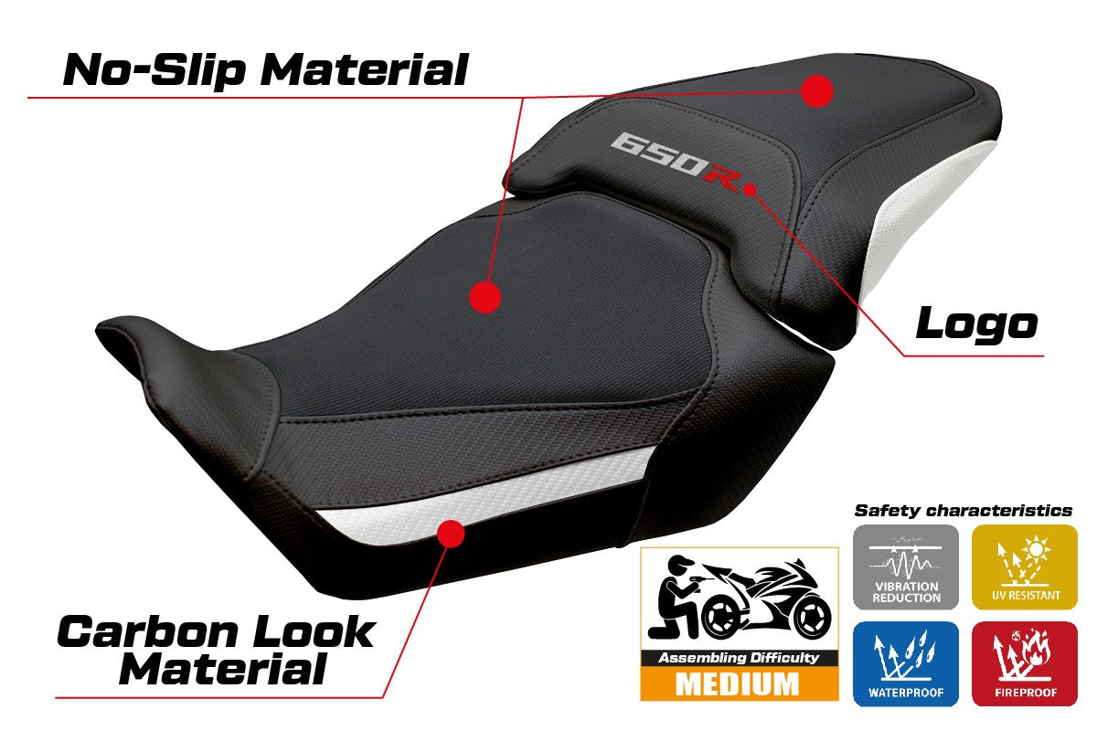 Tappezzeria Italia Honda CBR650R 2024-2025 Seat Cover White Black