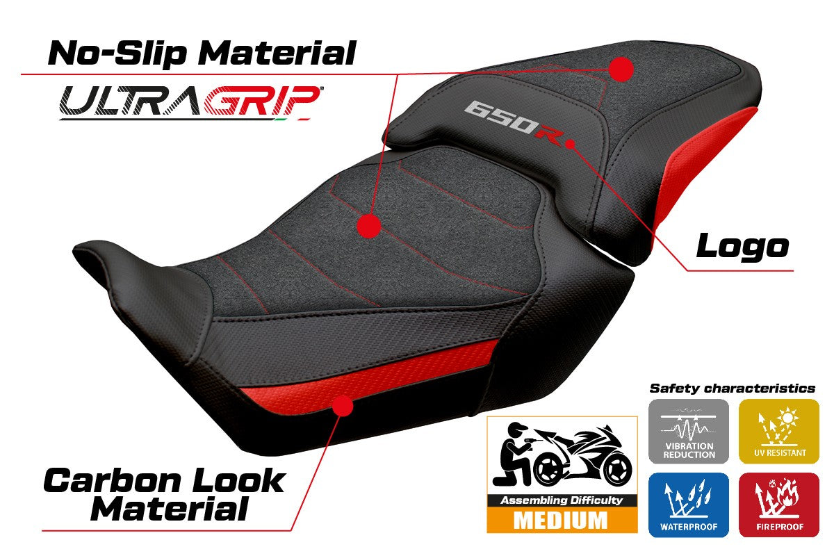 Tappezzeria Italia Honda CBR650R 2024-2025 Seat Cover Ultragrip Red Black