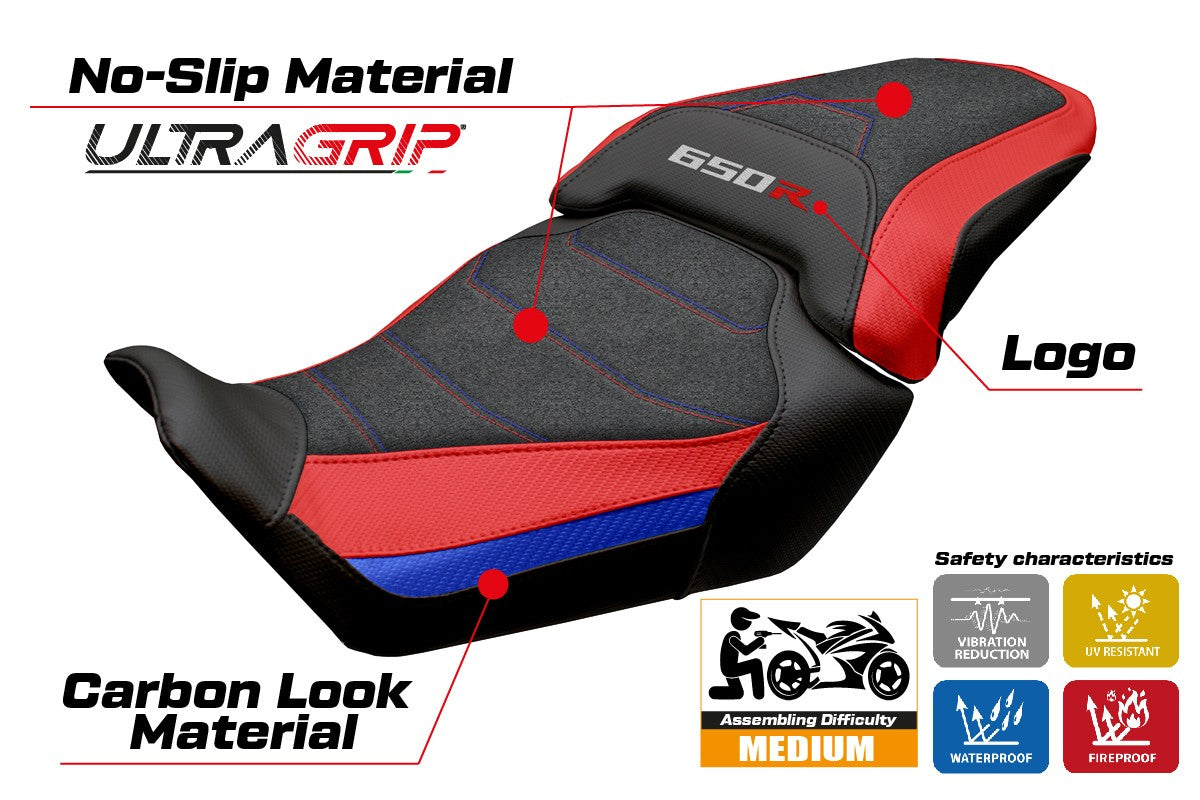Tappezzeria Italia Honda CBR650R 2024-2025 Seat Cover Ultragrip Red Blue Black