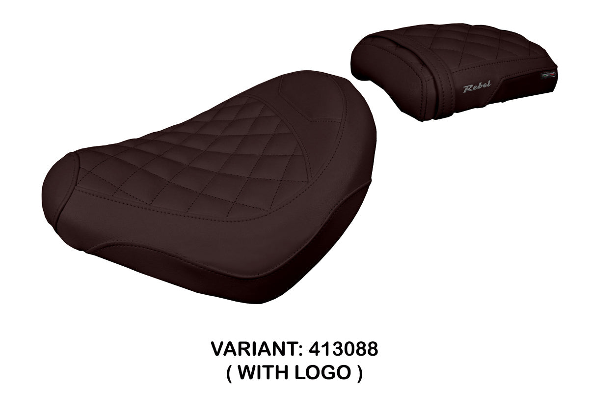 Tappezzeria Italia Honda CMX 1100 Rebel 2022-2025 Seat Cover in Dark Brown Diamond Stitch