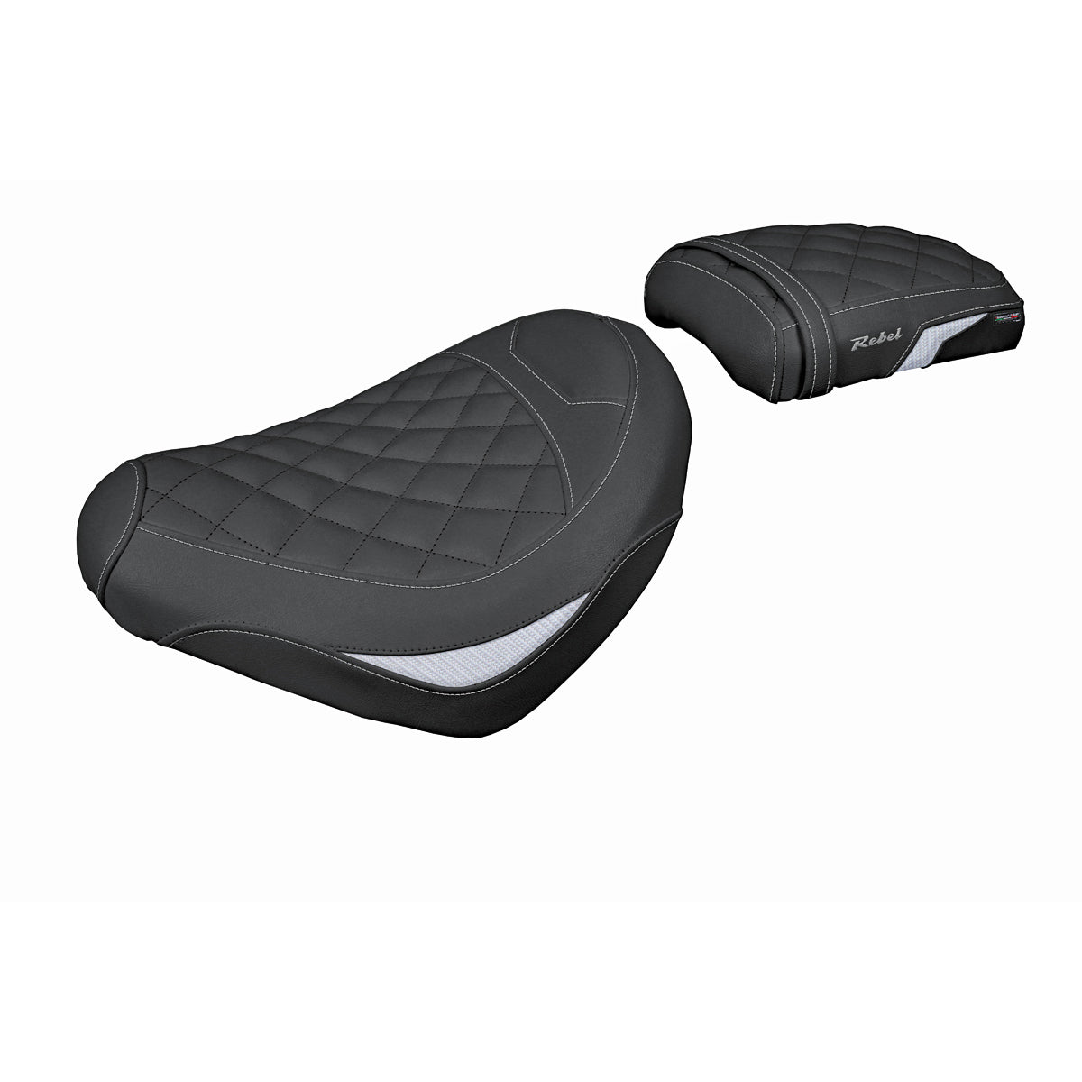 Honda CMX 1100 Rebel 2022-2025 Seat Cover Tappezzeria Italia Comfort in Silver Diamond