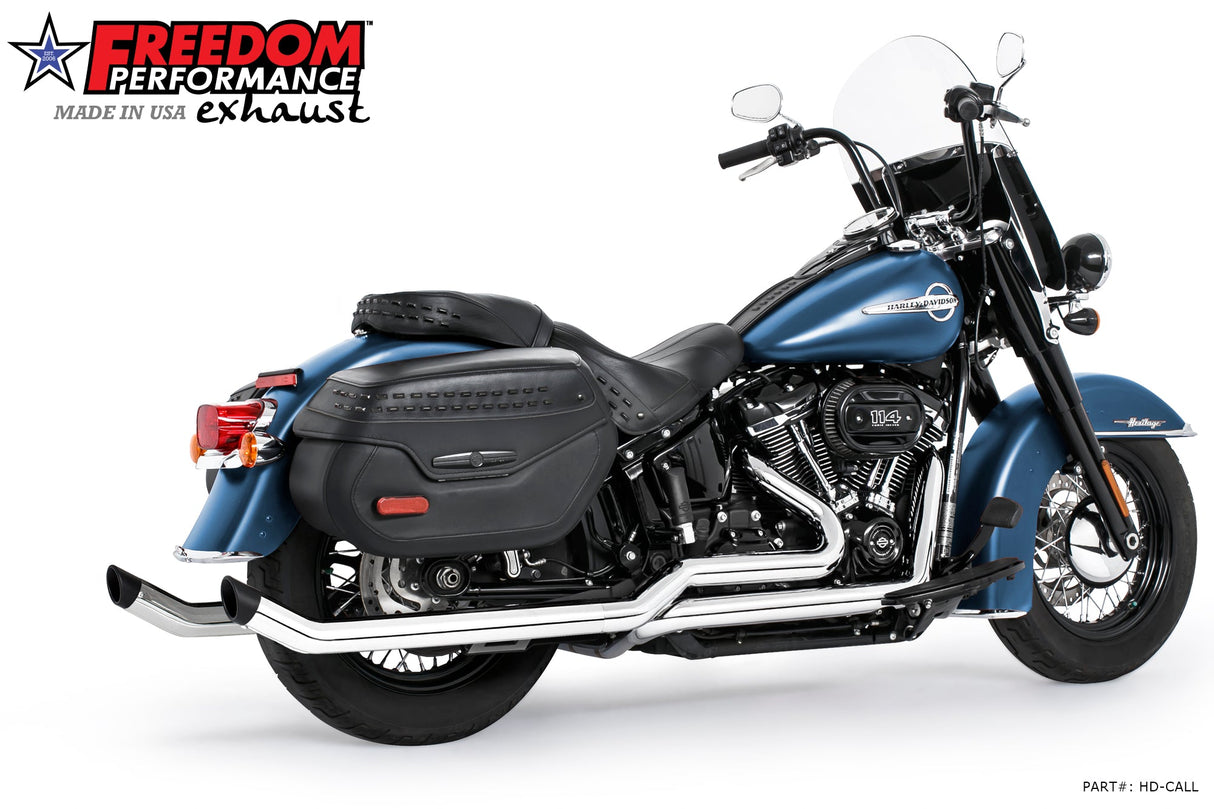 HARLEY SOFTAIL 2.5" UPSWEPT TRUE-DUAL COMPLETE SYSTEM M8 ONLY BUNDLE *NOT FOR WIDE TIRE BIKES
