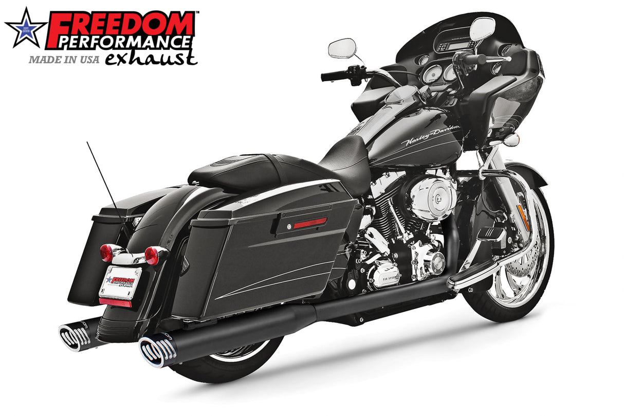 HARLEY TOURING 4" 5 STEPPED RACING COMPLETE TRUE DUAL SYSTEM 1995-2016