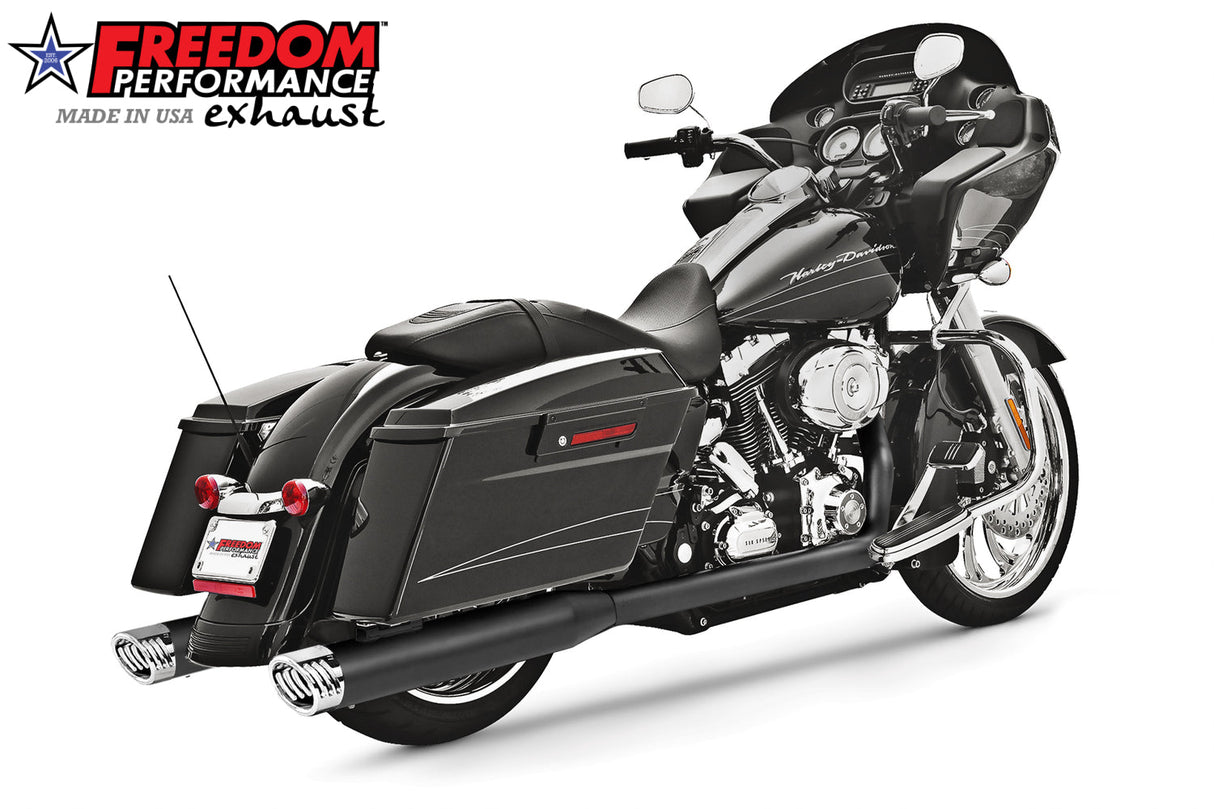 HARLEY TOURING 4" 5 STEPPED RACING COMPLETE TRUE DUAL SYSTEM 1995-2016