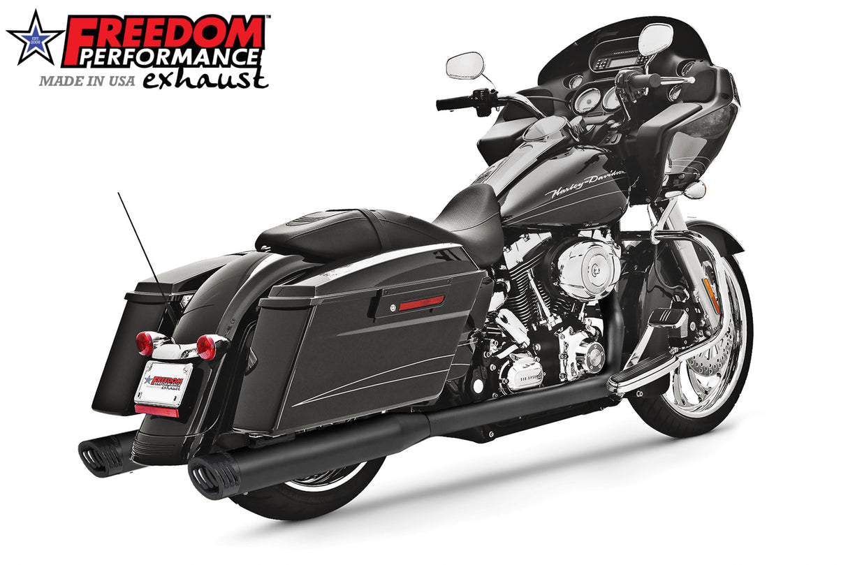 HARLEY TOURING 4" 5 STEPPED RACING COMPLETE TRUE DUAL SYSTEM 1995-2016