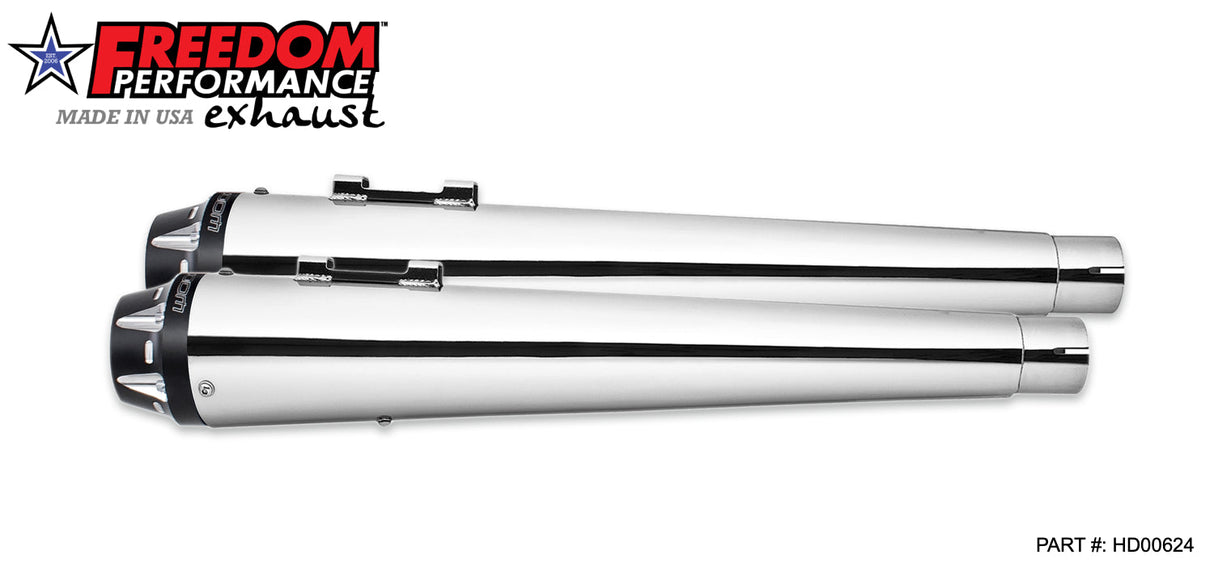HARLEY TOURING AMERICAN OUTLAW & COMBAT FLUTED 4.5" MEGAPHONE SLIP-ONS BUNDLE 1995-PRESENT