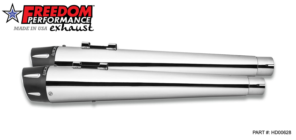 HARLEY TOURING AMERICAN OUTLAW & COMBAT FLUTED 4.5" MEGAPHONE SLIP-ONS BUNDLE 1995-PRESENT