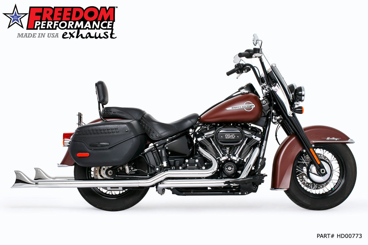 HARLEY M8 SOFTAIL 2.5" TUCK & UNDER TRUE DUALS FULL SYSTEM 2018-PRESENT BUNDLE *NOT FOR WIDE TIRE BIKES