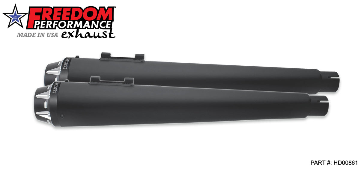 HARLEY TOURING AMERICAN OUTLAW & COMBAT FLUTED 4.5" MEGAPHONE SLIP-ONS BUNDLE 1995-PRESENT