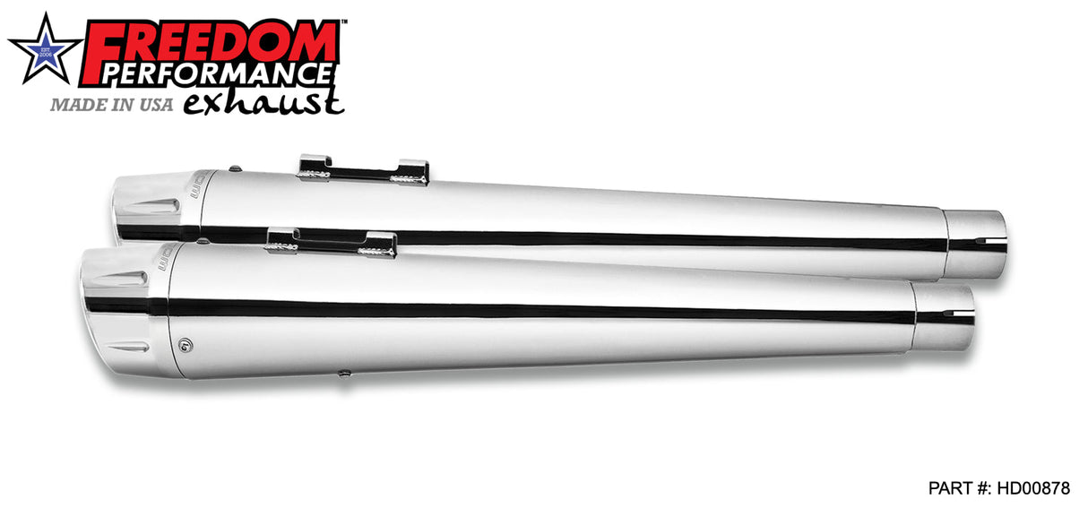 HARLEY TOURING AMERICAN OUTLAW & COMBAT FLUTED 4.5" MEGAPHONE SLIP-ONS BUNDLE 1995-PRESENT