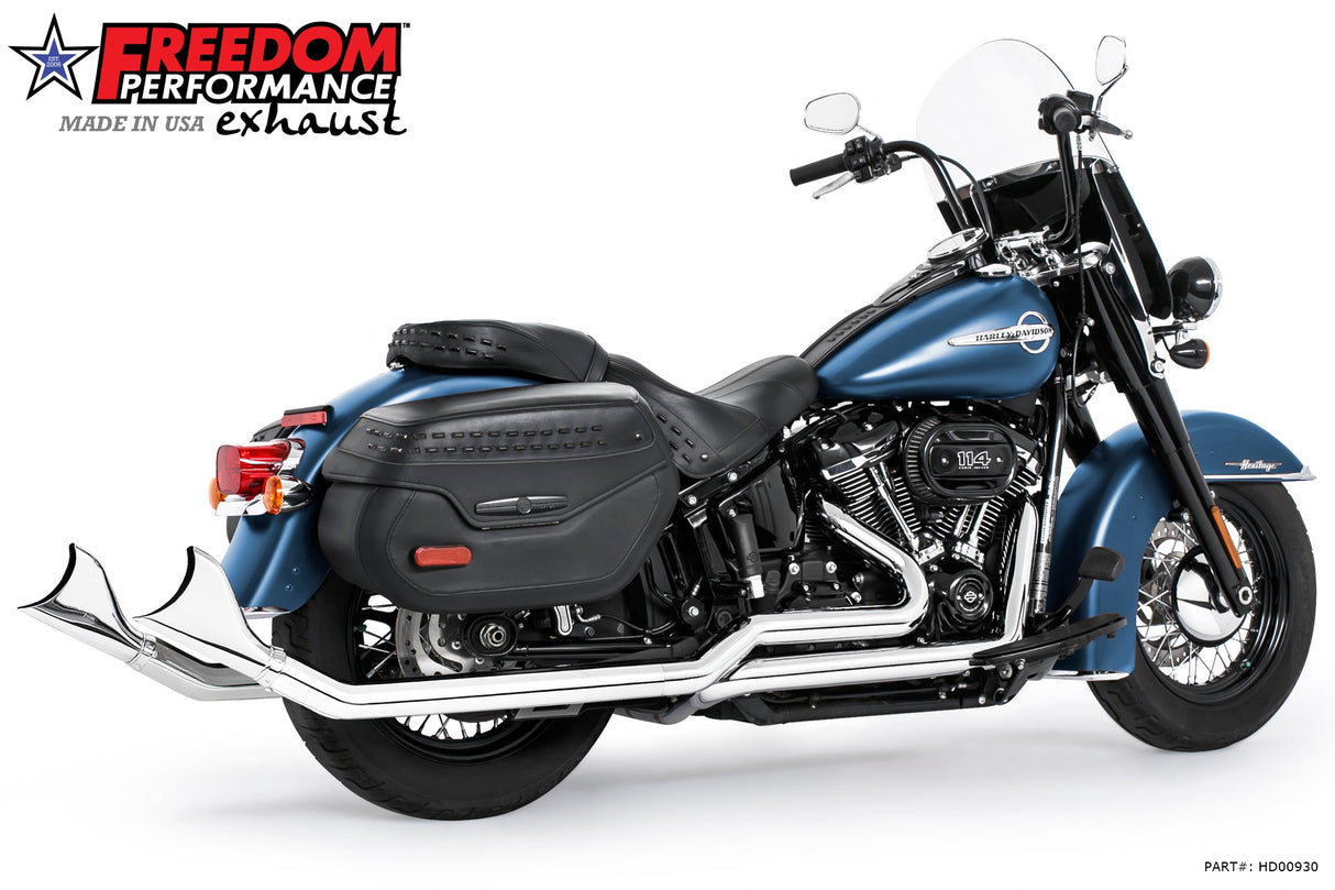 HARLEY SOFTAIL 2.5" UPSWEPT TRUE-DUAL COMPLETE SYSTEM M8 ONLY BUNDLE *NOT FOR WIDE TIRE BIKES