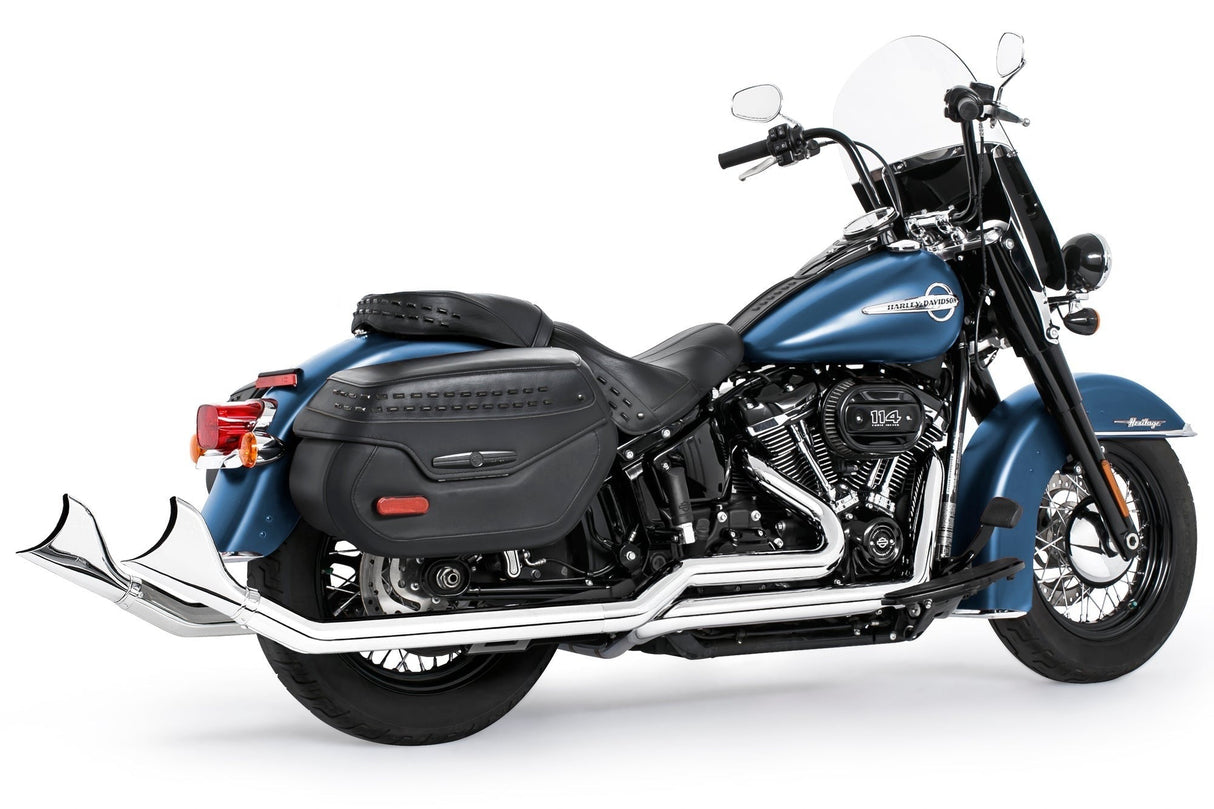 HARLEY SOFTAIL 2.5" UPSWEPT TRUE-DUAL COMPLETE SYSTEM M8 ONLY BUNDLE *NOT FOR WIDE TIRE BIKES