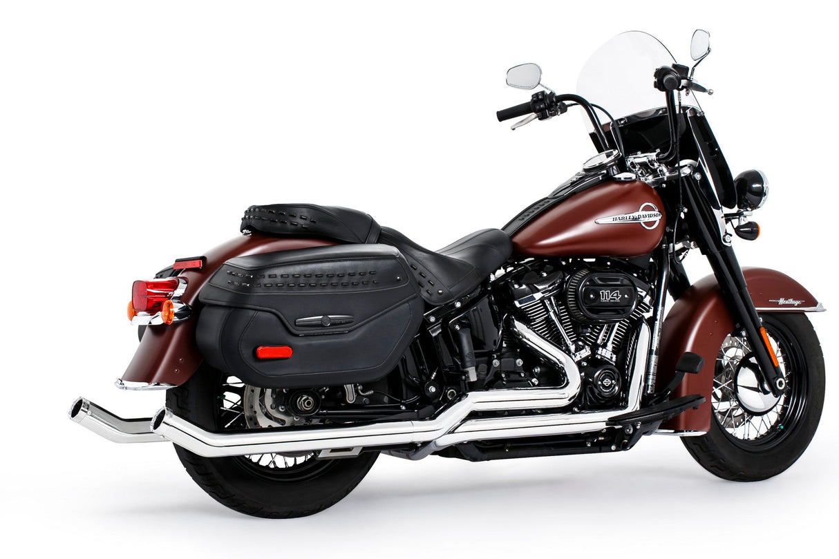 HARLEY SOFTAIL 2.5" UPSWEPT TRUE-DUAL COMPLETE SYSTEM M8 ONLY BUNDLE *NOT FOR WIDE TIRE BIKES