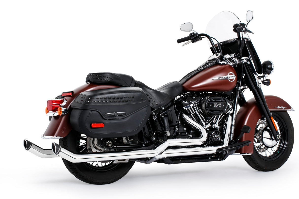 HARLEY SOFTAIL 2.5" UPSWEPT TRUE-DUAL COMPLETE SYSTEM M8 ONLY BUNDLE *NOT FOR WIDE TIRE BIKES