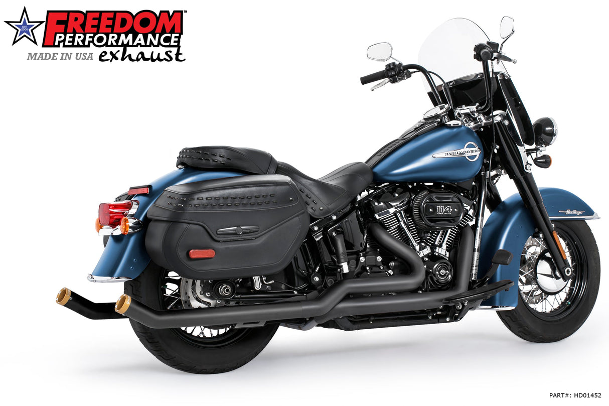 HARLEY SOFTAIL 2.5" UPSWEPT TRUE-DUAL COMPLETE SYSTEM M8 ONLY BUNDLE *NOT FOR WIDE TIRE BIKES