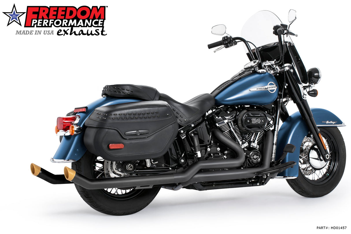 HARLEY SOFTAIL 2.5" UPSWEPT TRUE-DUAL COMPLETE SYSTEM M8 ONLY BUNDLE *NOT FOR WIDE TIRE BIKES