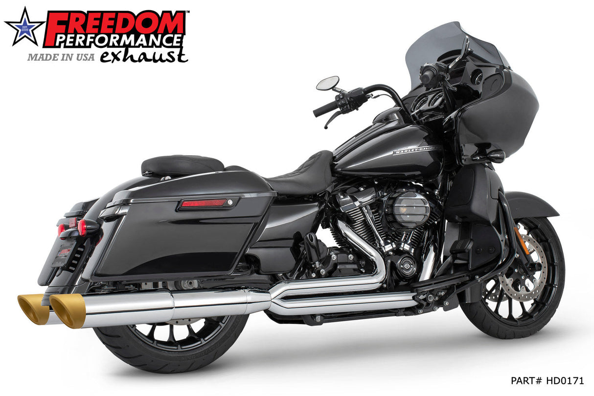 HARLEY TOURING 4.5" LEFT SIDE GHOST PIPE FOR 2 STEPPED UNION 2-INTO-1 SYSTEM  ONLY 2017-PRESENT (SPECIAL ORDER)