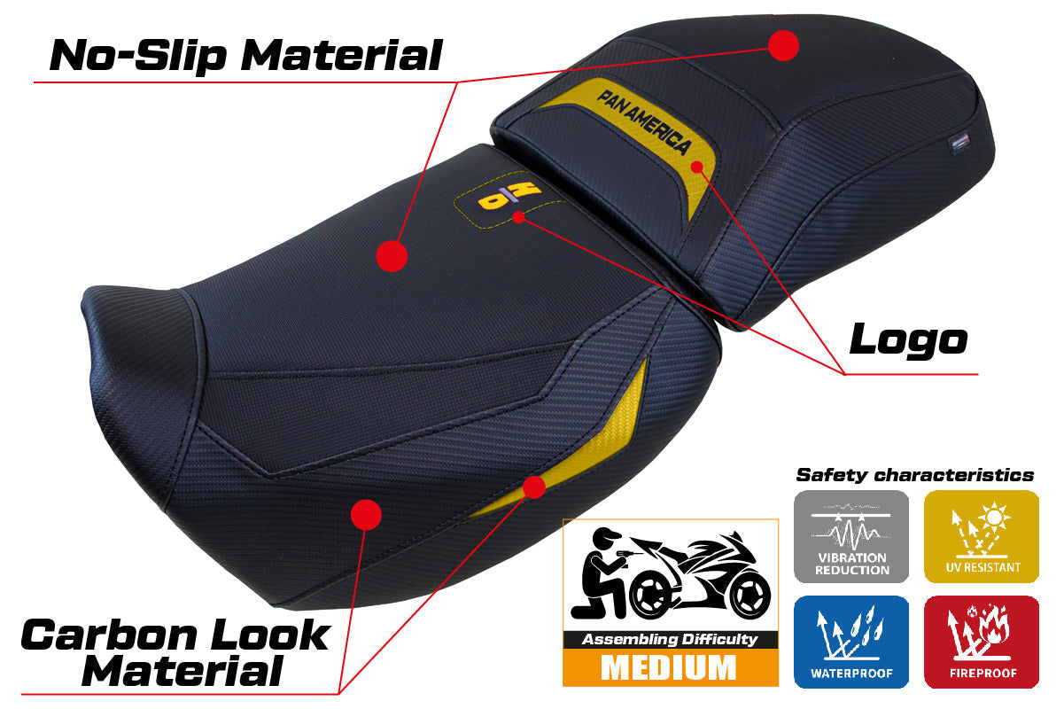 Tappezzeria Italia Harley Davidson Pan America 2021-2025 Seat Cover in Yellow and Black