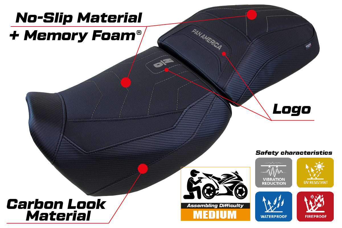 Tappezzeria Italia Harley Davidson Pan America 2021-2025 Seat Cover Comfort in Black