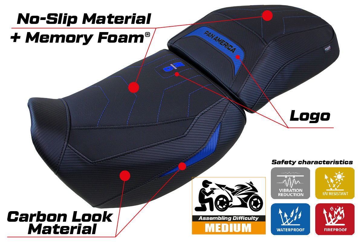 Tappezzeria Italia Harley Davidson Pan America 2021-2025 Seat Cover Comfort in Blue