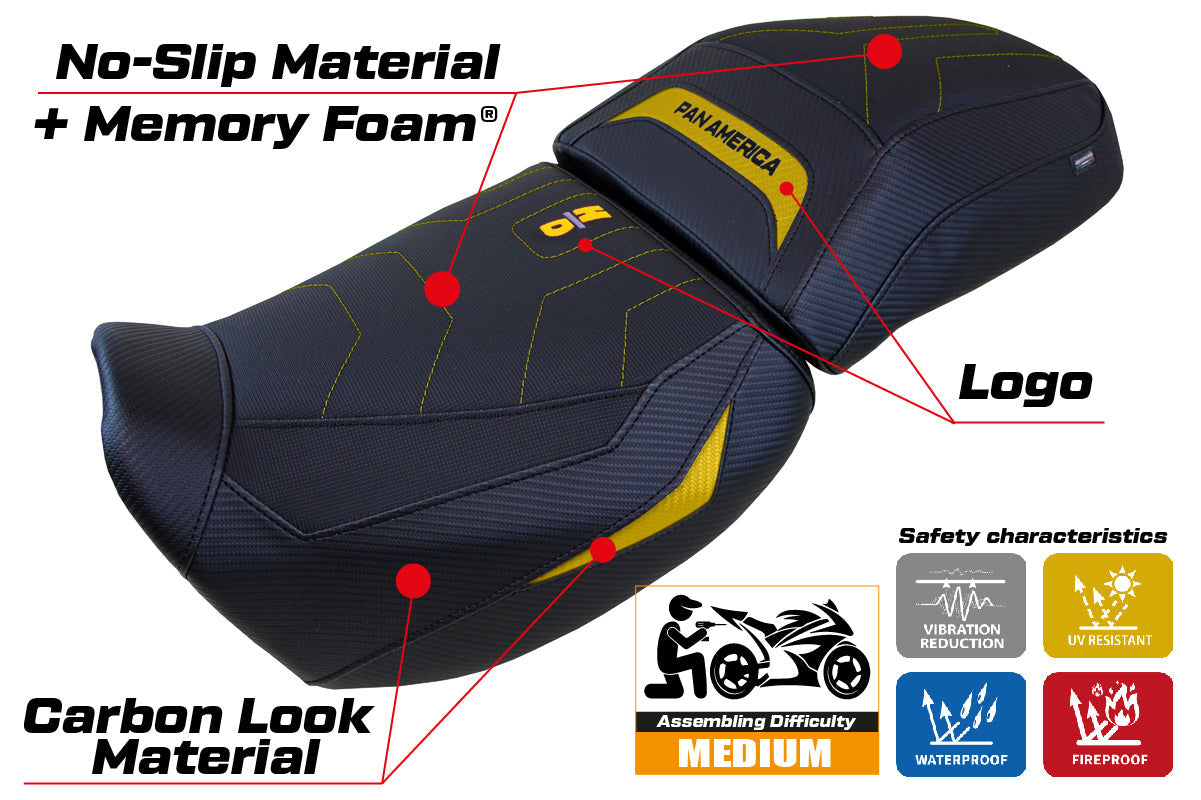 Tappezzeria Italia Harley Davidson Pan America 2021-2025 Seat Cover Comfort Heated in Yellow