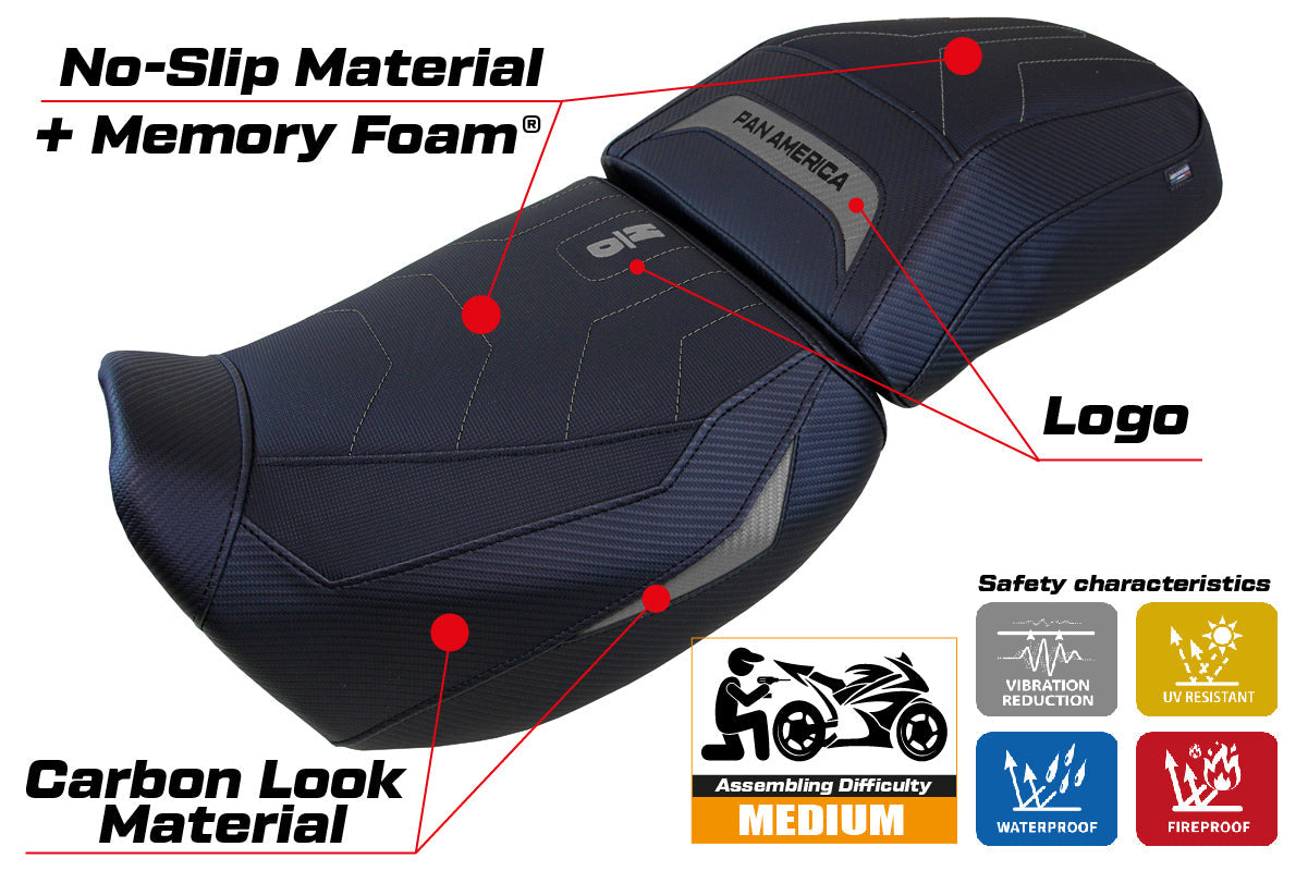 Tappezzeria Italia Harley Davidson Pan America 2021-2025 Seat Cover Comfort Heated in Grey