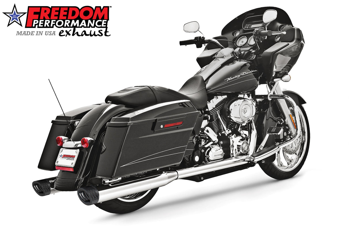 HARLEY TOURING 4" 5 STEPPED RACING COMPLETE TRUE DUAL SYSTEM 1995-2016