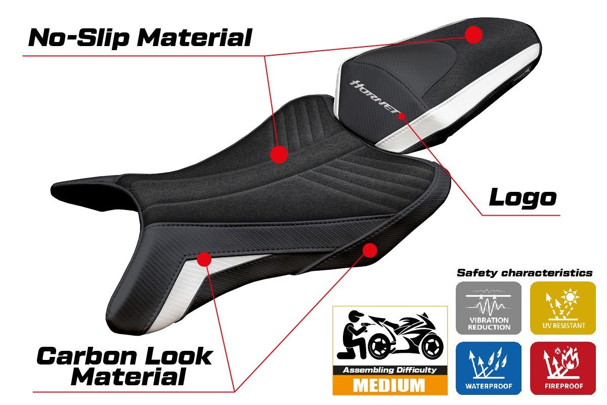 Tappezzeria Italia Honda CB 1000 Hornet 2025 Seat Cover Ultragrip White Black