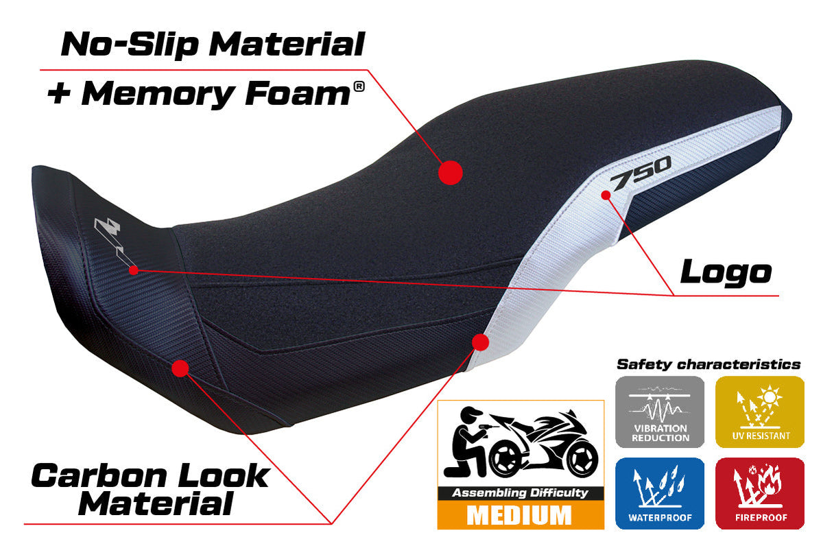 Tappezzeria Italia Honda Transalp XL 750 2023-2025 Seat Cover Comfort Ultragrip in White