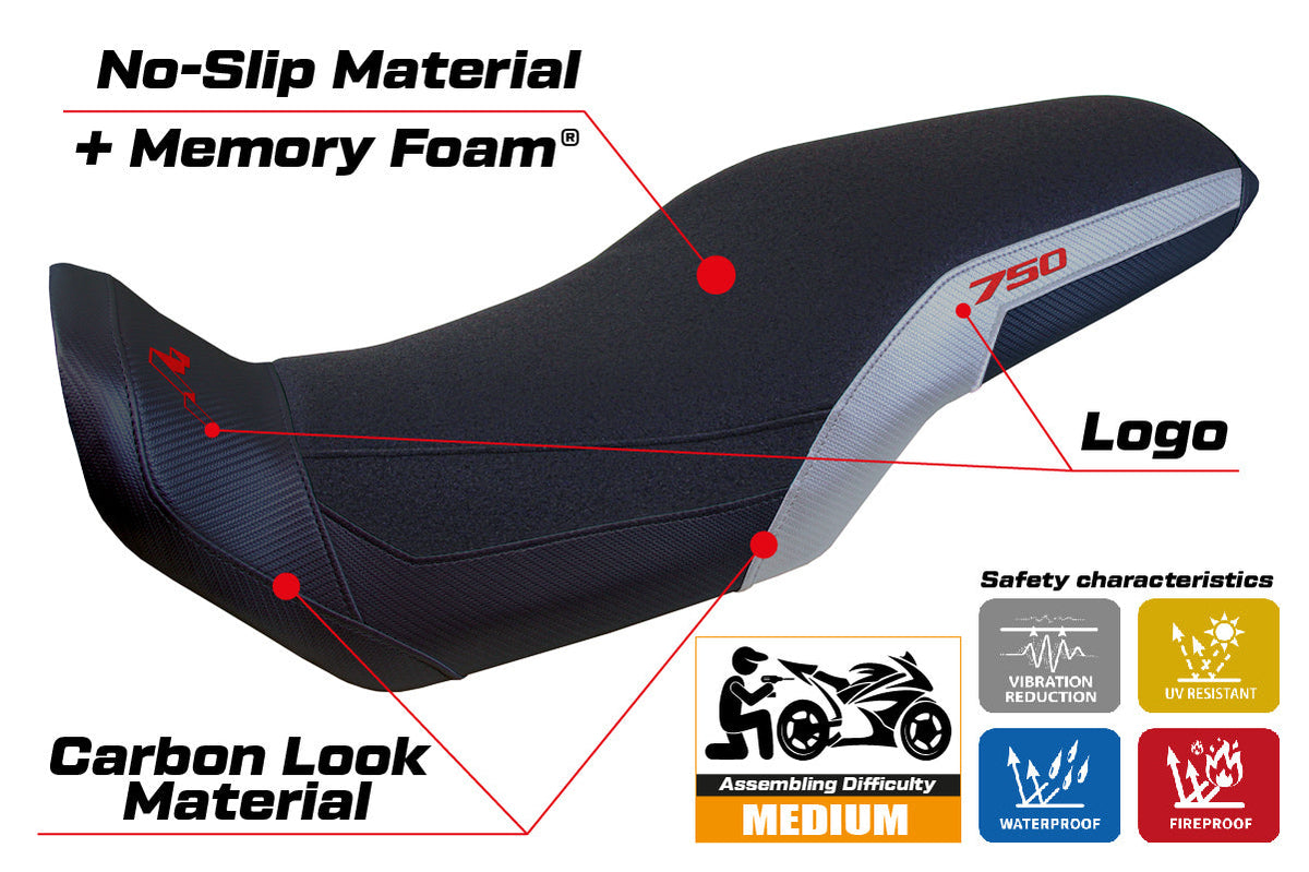 Tappezzeria Italia Honda Transalp XL 750 2023-2025 Seat Cover Comfort Ultragrip in Silver